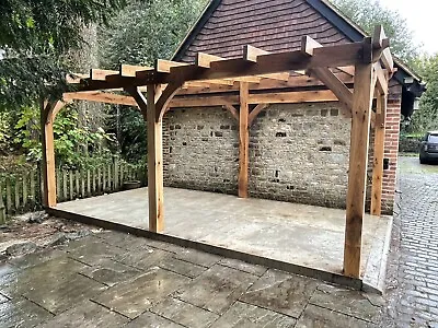 Oak Car Port 5.5m X 3.5m Free Standing Lean To • £4500