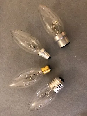 Light Bulbs 25w/40w/60w Clear Candle Traditional Old Style  BC ES SBC SES X10 • £11.99