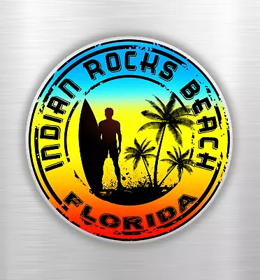 Indian Rocks Beach Florida Vacation Surfing Surf Palm Trees Sticker Decal 3   • $5.29