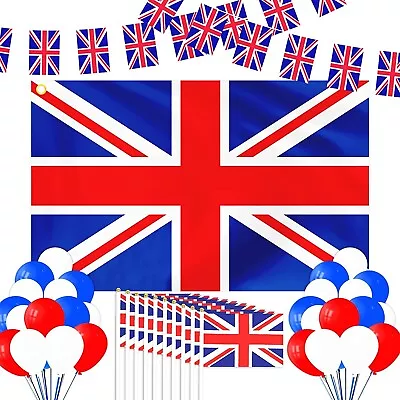 King Charles Coronation Union Jack Bunting Banner Flags Party Decorations Decor • £8.99