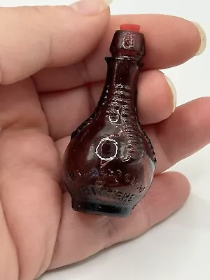 Ball & Claw Miniature Bottle Old Bottle Mini Bitters Amethyst Shadowbox Decor • $12