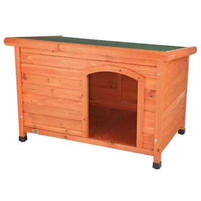 TRIXIE Outdoor Dog House 40.75 W Medium Flat Hinged Roof Adjustable Legs Brown • $143.53