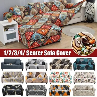 Elastic Sofa Cover Armchair Couch Cover Sectional L-shape Stretch Sofa Slipcover • $113.28