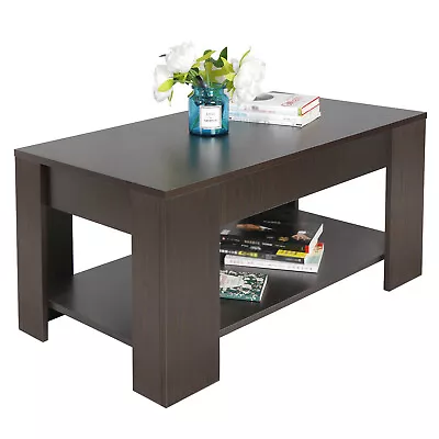 Luxury Unique Lift-top Coffee Table Hidden Storage Durable Home Tea Table Black  • $73.58