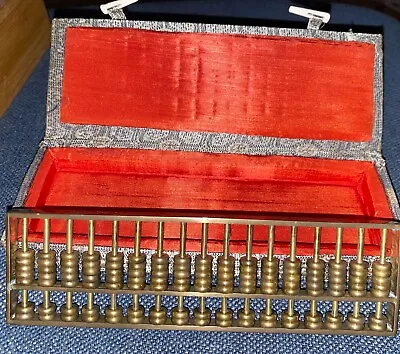 Small Chinese Brass Abacus In Its Original Box • $10.50