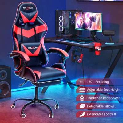 $123.49 • Buy Douxlife® Gaming Office Chair Racing Executive Footrest Computer Seat PU Leather