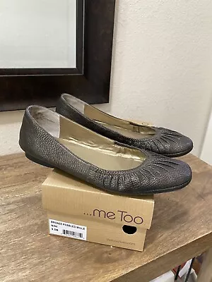 Me Too Womens Flats Shoes Bronze Pebbled Mille Nini Leather Size 9.5 M • $25