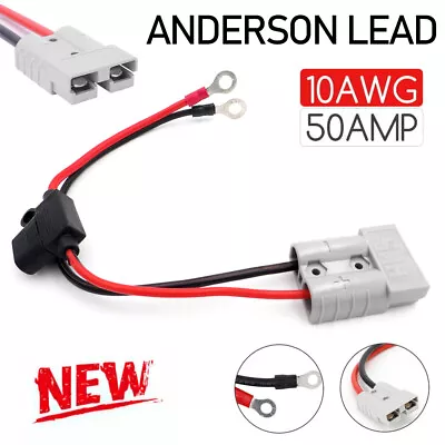 50Amp Anderson Plug Lead To Lug M8 Terminal Battery Charging Connector Cable Kit • $11.25