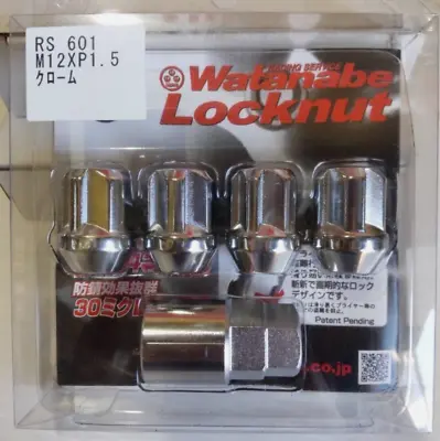 RS Watanabe Lock Nut Set M12 X P1.5 Silver ( Pack Of 4 ) • $89