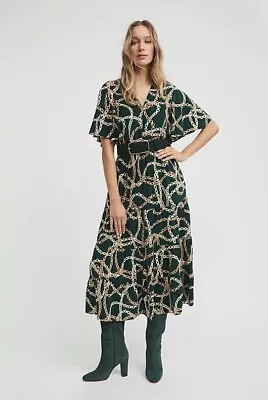 BRAND NEW - Witchery - Women's Midi Chain Print Dress - RRP $180 - Size 8 Green • $79