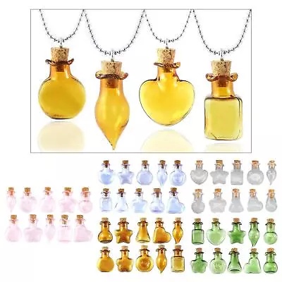 Small Empty Clear Glass Bottle Vials With Cork Craft Vial Arts Jars DIY Hanging • $7.79