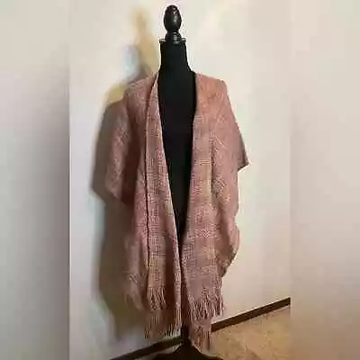 Vintage Maños Del Uruguay 100% Virgin Wool Poncho Shawl Wrap - One Size! • $50