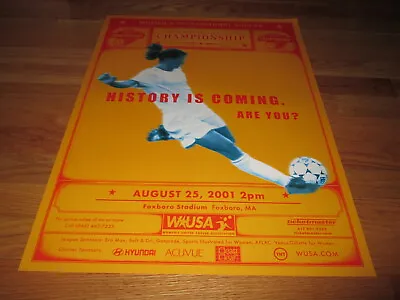 WUSA Championship MIA HAMM History Is Coming To Foxboro August 25 2001 Poster • $40