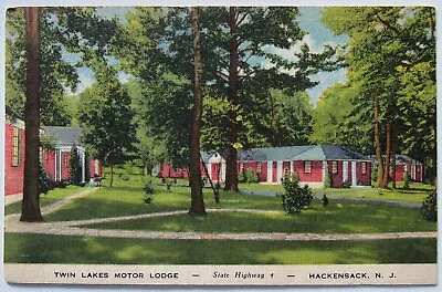 Hackensack New Jersey Twin Lakes Motor Lodge Postcard • $6.25