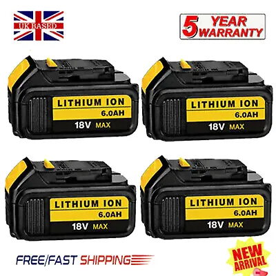 18V 6.0Ah Li-ion XR Slide Battery For DEWALT 18V 6Ah Twin Pack Long Life Trade • £111.90