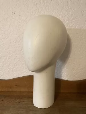 Vintage Mannequin Head And Neck White No Face Heavy Wig Hat Stand Modern Art • $149
