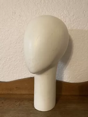 Vtg Mannequin Head & Neck Heavy Composite White No Face Wig Hat Stand Modern Art • $149