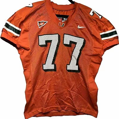 Vintage 90’s Miami Hurricanes Nike Game Worn Orange Authentic Football Jersey • $499