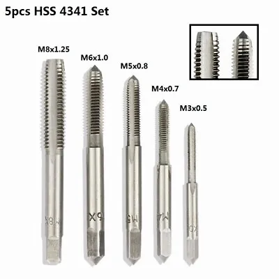 5PCS M3/M4/M5/M6/M8 HSS Metric Thread Tap Set Straight Flute Screw Machine Tap • $7.99