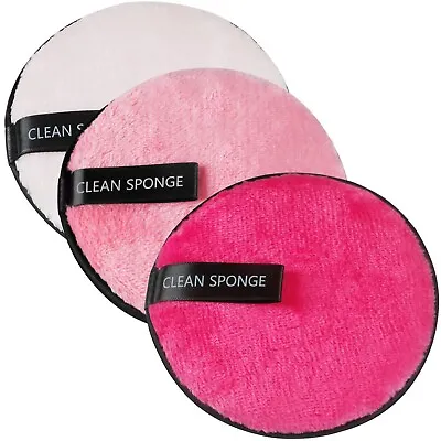 Reusable Make-up Remover Pads Washable Microfibre Face Wipes Pink 3 PCS TRIXES • £8.99