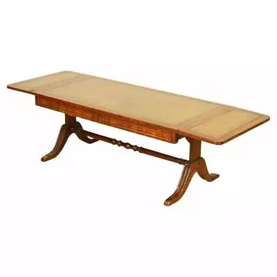 Vintage Bevan Funnell Extending Mahogany Coffee Table With Leather Top • $1182.32