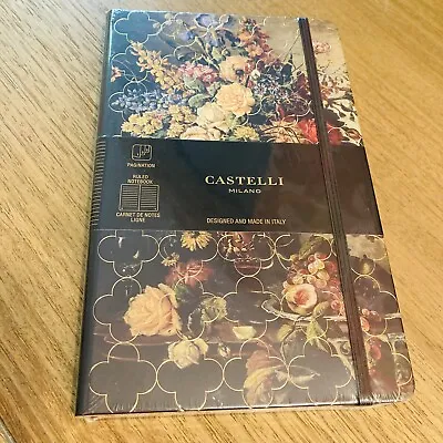 Castelli Notebook Floral Ivory Paper Medium A5 Rose Ruled QC6CB-002 Sealed NEW • $16.95