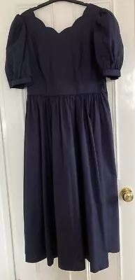 80s Vintage  Classic Laura Ashley Navy  Dress Women's Size 18..Prom Dress. • £40