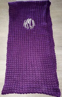 Womens DARK PURPLE INFINITY SCARF INITIALS A M M By Cypress Home 58 Inch Around  • $3.96