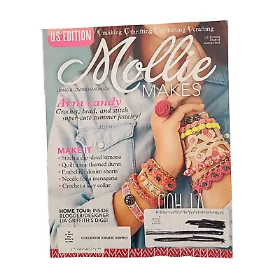 Mollie Makes Magazine US Edition Issue 3 August 2014 Arm Candy Quilt Stitch • $10