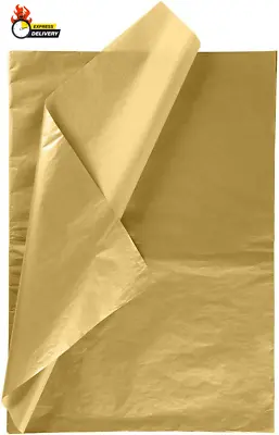 Gift Wrapping Tissue Paper - Metallic Gold Tissue Paper For DIY CraftsPack Bags • £9.08