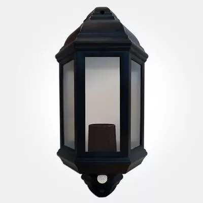 PIRHL60BK Eterna Outdoor Black Half Lantern With PIR • £29.99