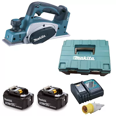 MAKITA 18V DKP180 PLANER 2 BL1850 BATTERIES 110v DC18RC CHARGER CASE • £562.88