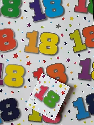 2 Sheets Of Good Quality Thick Glossy 18th Birthday Wrapping Paper + 2 Gift Tags • £3.20