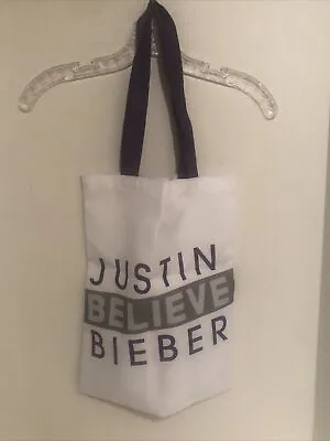 £20.75 • Buy Justin Bieber Tote Bag 'BELIEVE' Shopper Overnight Tote Day Tour  Bag White