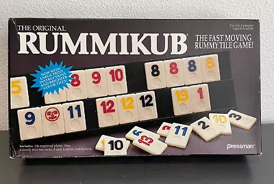 1990 THE ORIGINAL RUMMIKUB No 400 PRESSMAN BOARD TILE GAME COMPLETE VINTAGE • $29.99