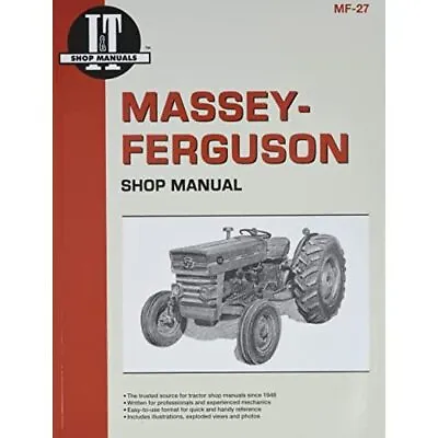 Massey-Ferguson Shop Manual: Models Mf135 Mf150 Mf165 - Paperback NEW _ 1992-0 • £46.08