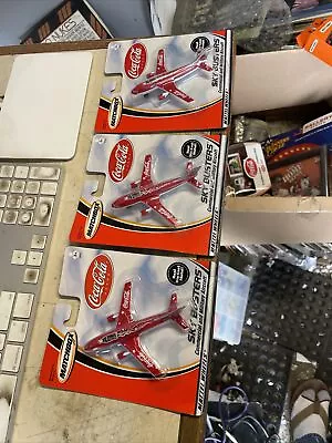 Lot Of 3 Matchbox Sky Busters Coca-Cola Diecast Jet Airplane Aircraft Mattel • $15