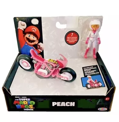 Super Mario Bros Movie Princess Peach Figure & Pull Back Racer Kart • $14.50