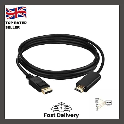 £4.29 • Buy 1.8M Display Port DP TO HDMI Male LCD PC HD TV Laptop AV Cable Adapter