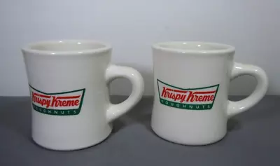 PAIR Vintage Krispy Kreme Doughnuts Coffee Mug - Heavy Diner Style. • $22