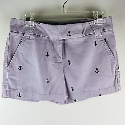 J. Crew NWT Shorts Anchor Nautical Chinos Liw Rise Lavender Shorts 2 Embroidered • $11.99
