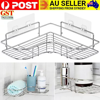 Stainless Steel Bath Shower Caddy Corner Storage Shelf Holder Rack Organiser AU • $18.25