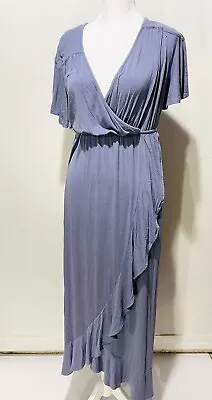 Isabel Maternity Dress Muted Blue Flare Raffle Soft Women’s M • $20