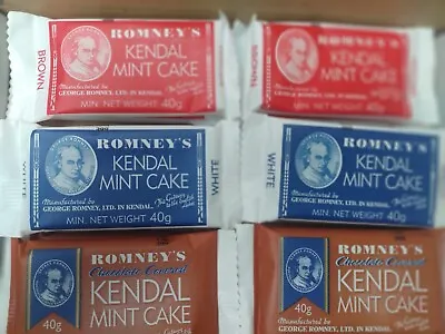 Kendal Mint Cake Romney's Pack Of 12 Mixed  Bars Of  Kendal Mintcake • £13.65