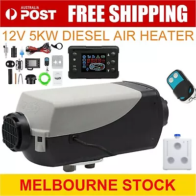 Diesel Air Heater 12V 5KW Tank Remote Control Thermostat Caravan Motorhome RV • $88