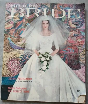 MODERN BRIDE Magazine June July 1960 Vintage Fashion Style Wedding Gowns Home • $24.99