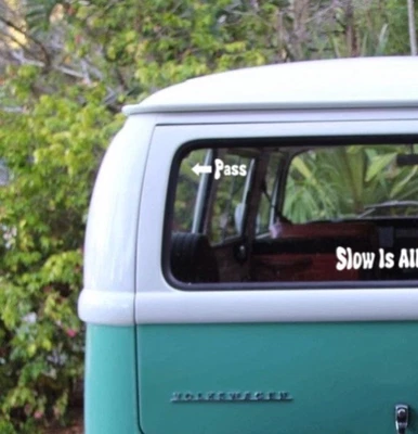 $3.95 • Buy “ Pass ” Sticker Volkswagen Bus Air Cooled Sticker Decal