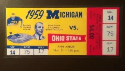 Michigan Vs Ohio State 1959 College Football REPLICA Ticket • $10.95