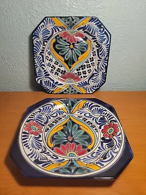 HandPainted Mexican Talavera Square Serving Platter Dish 9  Long MINT ! 2 Avail. • $22