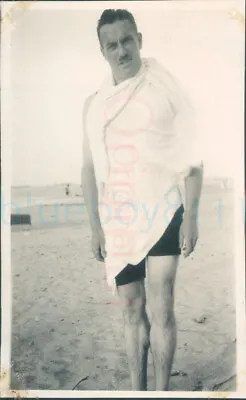 1926 Egypt Alexandria Tom Hearn On Beach After Dip 4x2.5  Orig Photo • £7.86